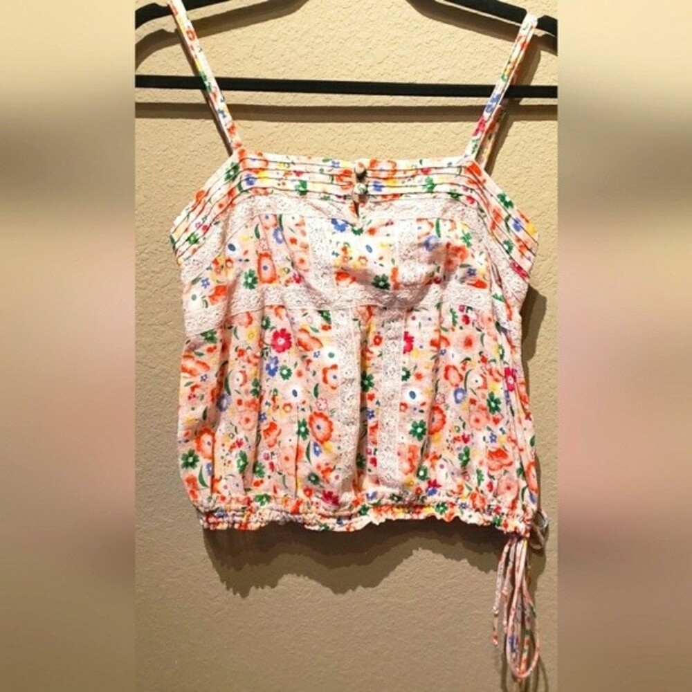 Aerie Colorful Floral Tank with Tie Size XS